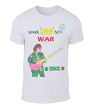 Fashion and style written all over this t-shirt - Make music not war.