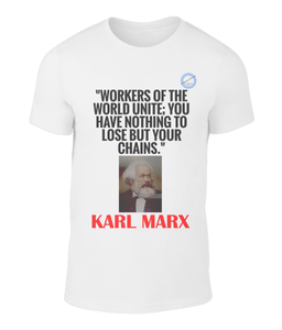 Father of socialism on a cool t-shirt: Karl Marx - Unite
